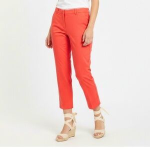 Vivance Pants Cropped Chinos Orange Coral Cotton 12 Casual Tapered Midrise Work